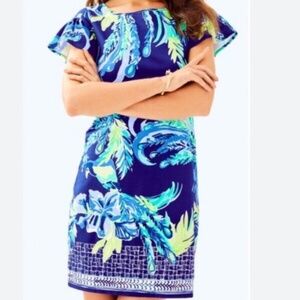 LILLY PULITZER Dress Women M MARAH Peacock Nest to Nothing Twilight Blue Preppy